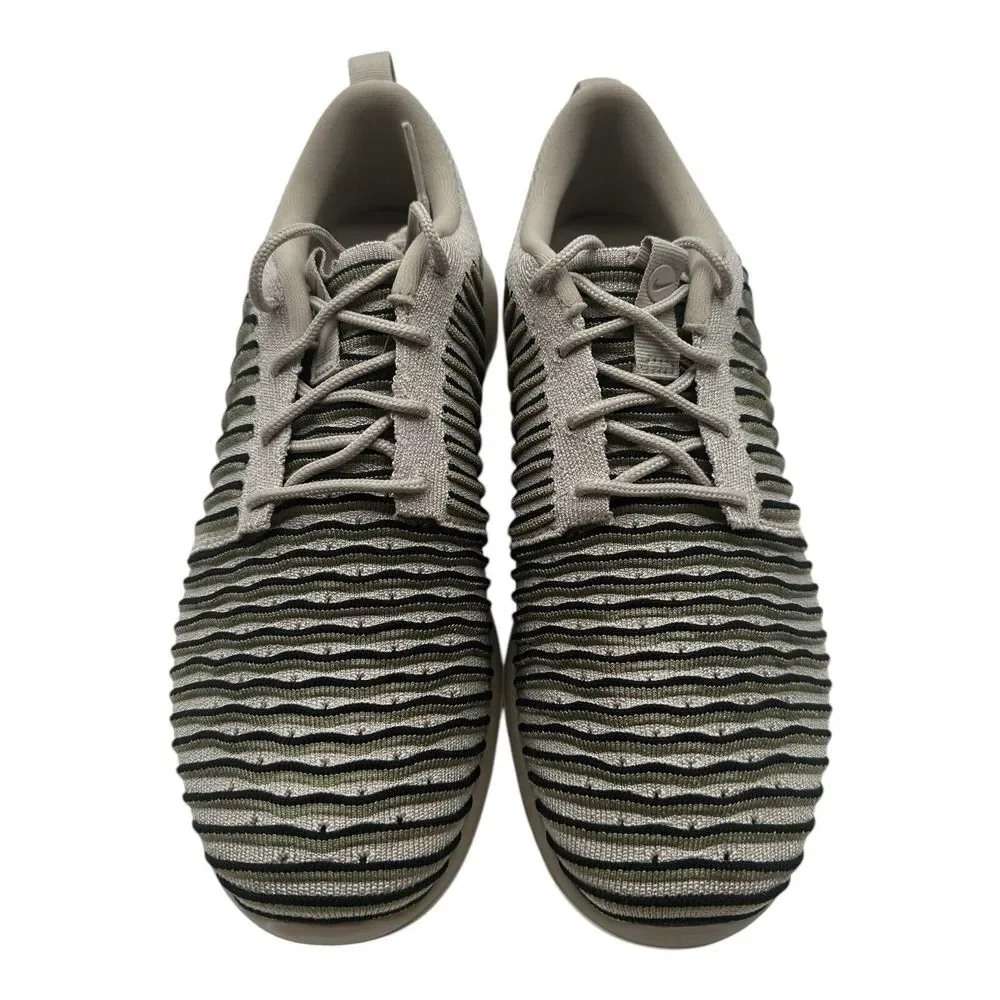 Nike Roshe Two Flyknit Running Shoes Womens 7 Natural Olive Black‎ 844929-200